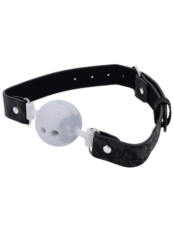 Sex and Mischief Lace Silicone Breathable Ball Gag - Bondage Gags and Bits