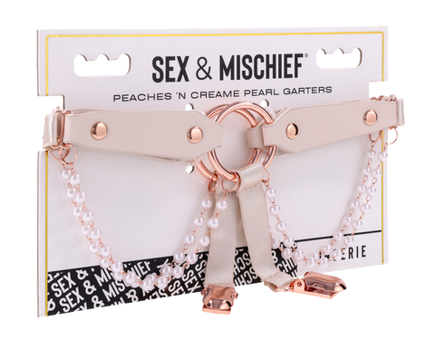 Sex and Mischief Peaches n CreaMe Garters Restraints - Cuffs And Restraints