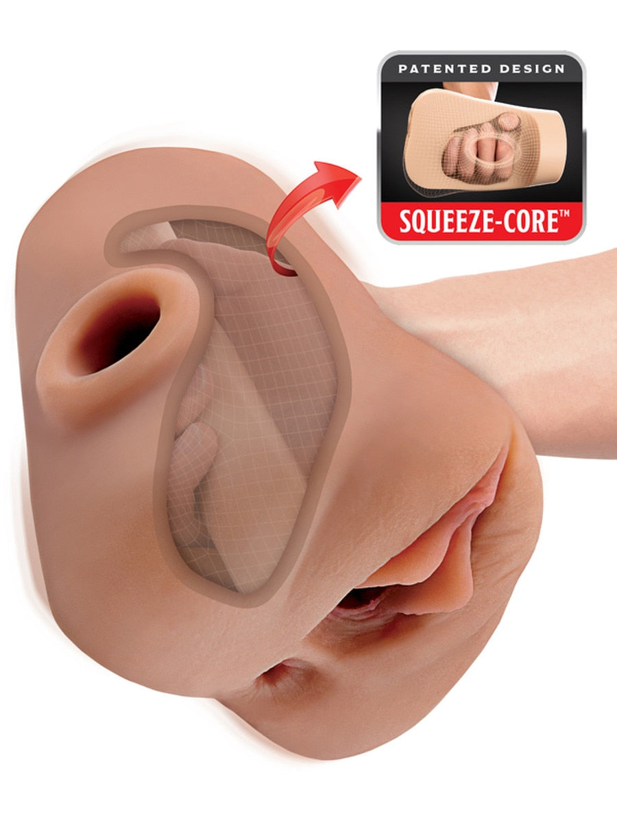 PDX Plus Double Pounder Vibrating Squeeze Male Stroker - Masturbators and Strokers