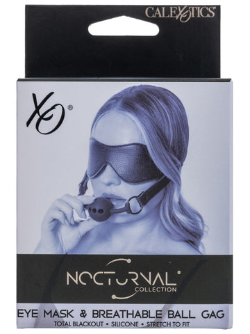Nocturnal Collection Eye Mask and Breathable Ball Gag - Masks And Blindfolds