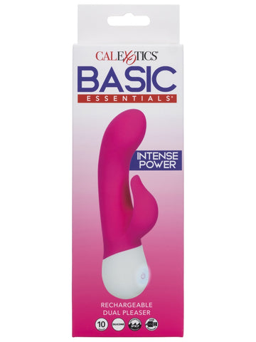 Basic Essentials Rechargeable Dual Pleaser Rabbit Vibrator - Rabbit Vibrators