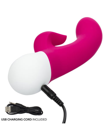 Basic Essentials Rechargeable Dual Pleaser Rabbit Vibrator - Rabbit Vibrators