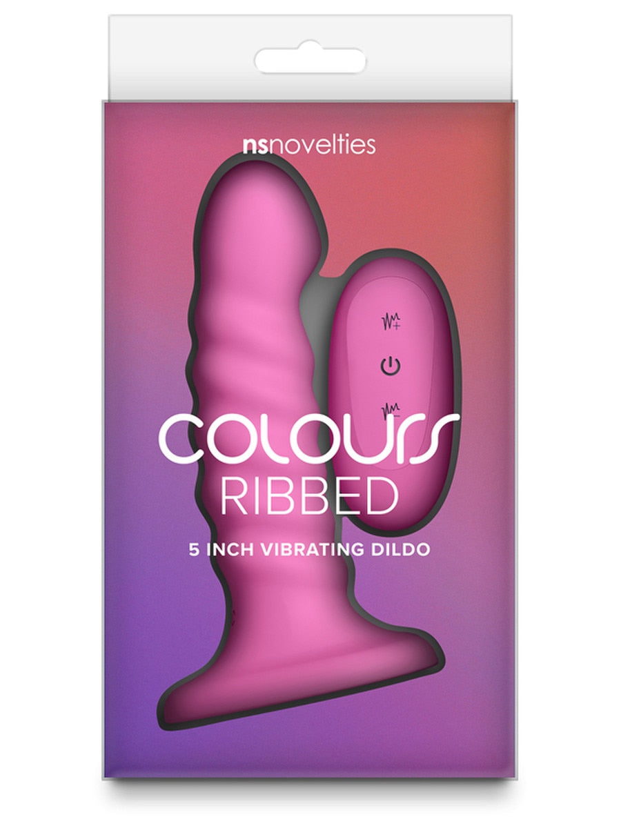 NS Novelties Colours Ribbed 5 inch Remote Control Dildo - Vibrating Dildos