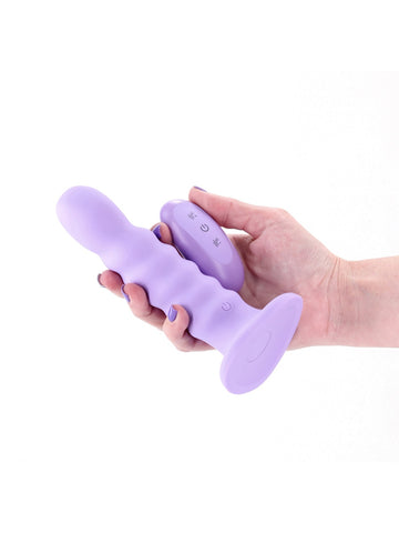 Colours Ribbed. Vibrating Dildo Purple by NS Novelties - Vibrating Dildos