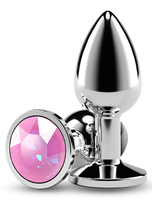 Rear Assets Silver Coloured Gem Butt Plug Small - Butt Plugs