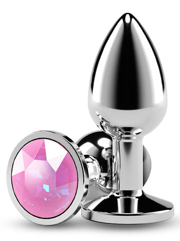 Rear Assets Silver Coloured Gem Butt Plug Small - Butt Plugs