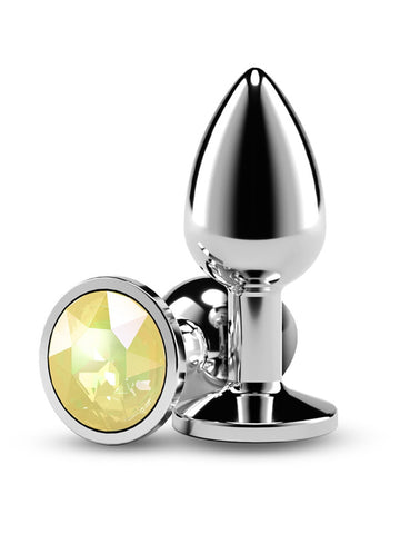 Rear Assets Silver Coloured Gem Butt Plug Small - Butt Plugs
