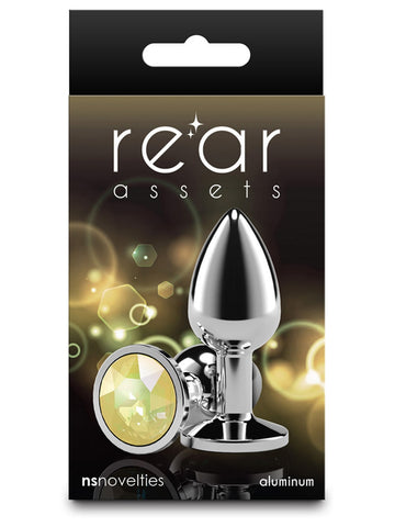 Rear Assets Silver Coloured Gem Butt Plug Small - Butt Plugs