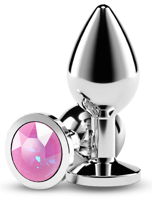 Rear Assets Silver Coloured Gem Butt Plug Medium - Butt Plugs