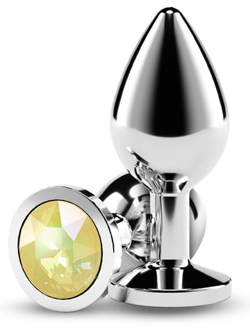Rear Assets Silver Coloured Gem Butt Plug Medium - Butt Plugs