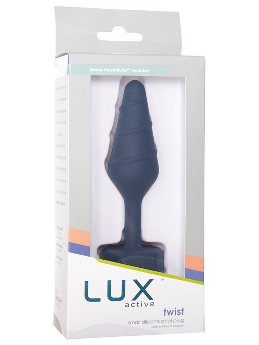 BMS Factory Lux Active Twist Silicone Anal Plug Blue - Butt Plugs
