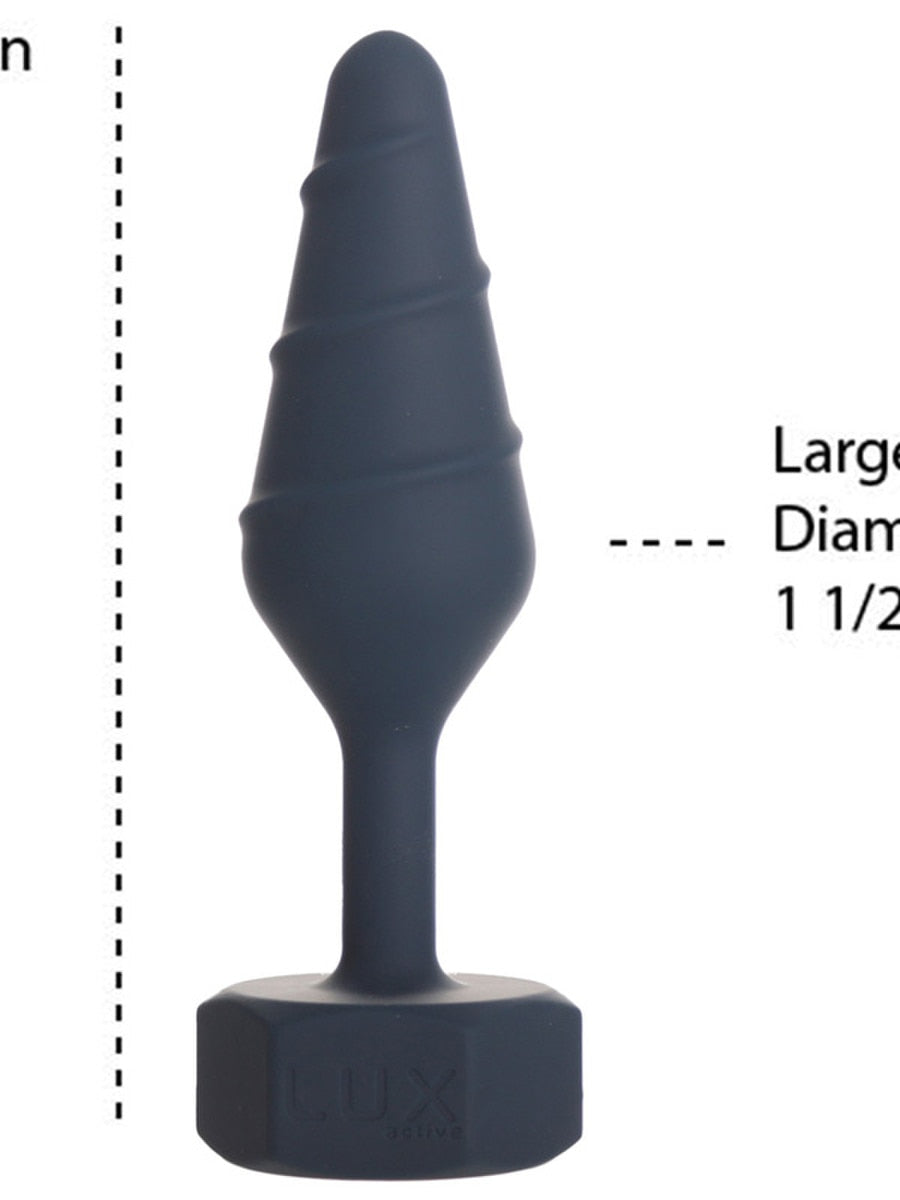 BMS Factory Lux Active Twist Silicone Anal Plug Blue - Butt Plugs