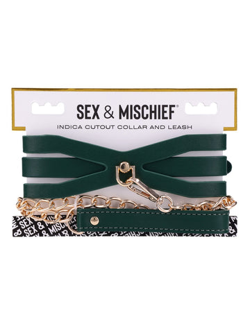 Indica Cutout Collar and Leash by Sportsheets - Collars and Leads