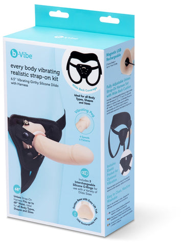 Every Body Vibrating Realistic Strap-On Kit by B-Vibe - Strap On Sextoys
