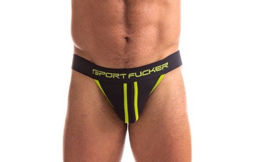 Sport Fucker Jersey Male Jock Strap Black and Green