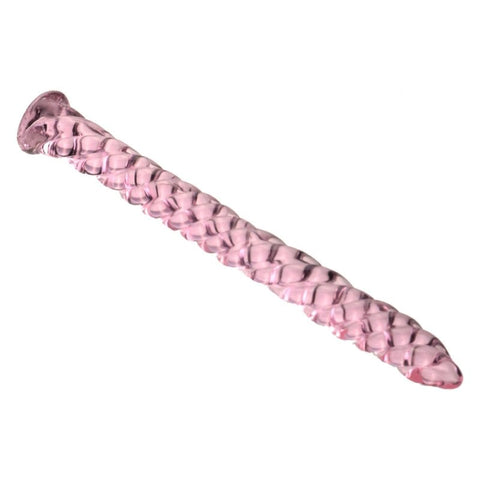 Threaded Pink Glass Mens Urethral Plug by BDStyle - Urethral Sounds