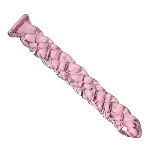 Threaded Pink Glass Mens Urethral Plug by BDStyle - Urethral Sounds