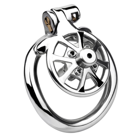 Spike Mens Chastity Cage With Metal Urethral Catheter - Male Chastity