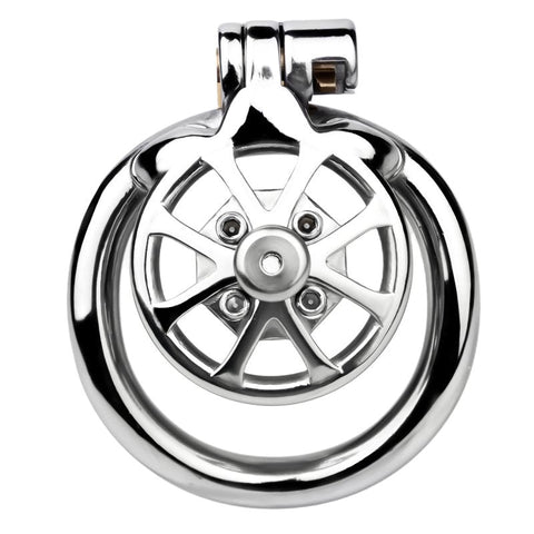 Spike Mens Chastity Cage With Metal Urethral Catheter - Male Chastity