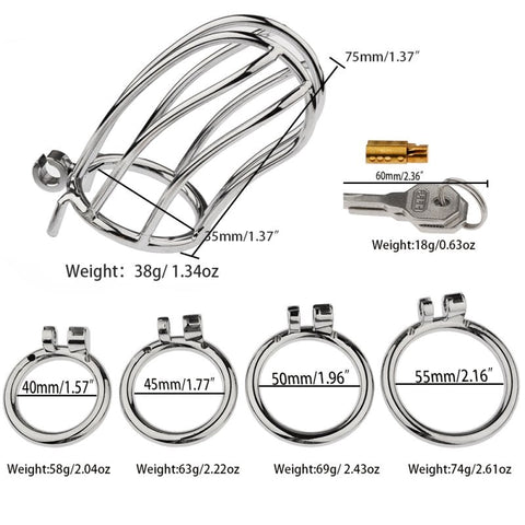 Classic Small Banana Male Chastity Cage Hide Lock - Male Chastity