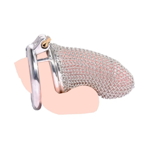 Metal Chastity Cage Mesh Male Locks Device by BDStyle - Male Chastity
