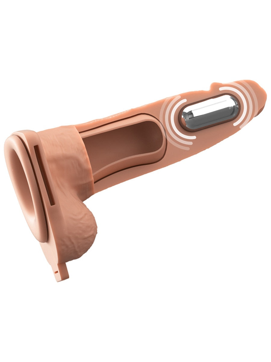 Pipedream Fantasy X-Tensions Elite 6 in. Vibrating Strap-On - Strap On Sextoys