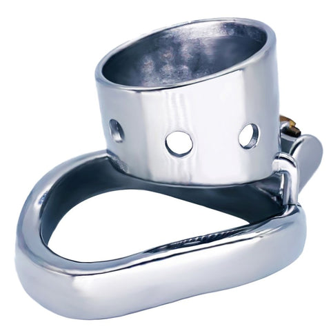 Bent Ring Cylindrical Short Male Chastity Lock by BDStyle - Male Chastity
