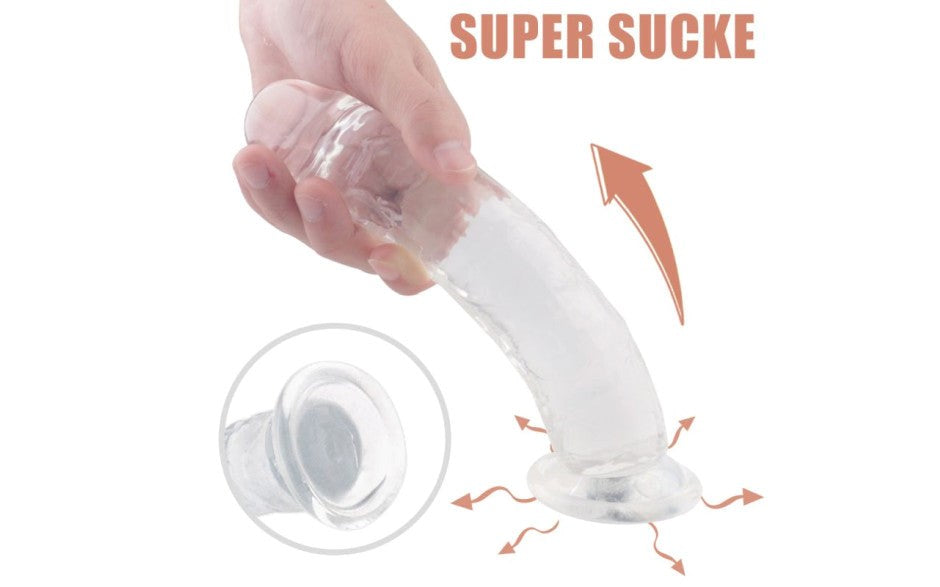 S-Hande Lester Realistic Texture Dong Small Clear - Realistic Dildos