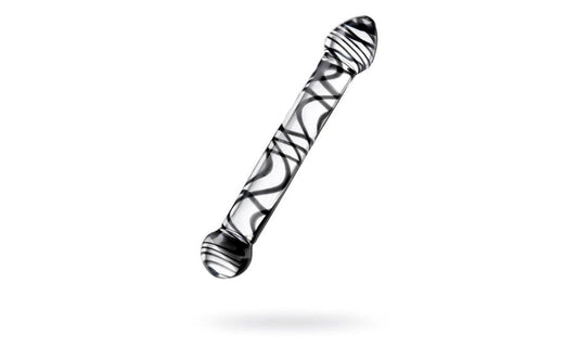 Sexus Duo Black Swirl Glass Dildo 20.5cm