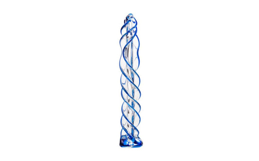Sexus Blue Helix Glass Dildo 18.7cm