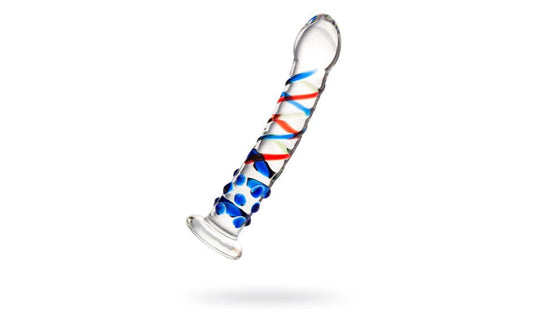 Sexus Blue Tip Suction Cup Glass Dong 18cm