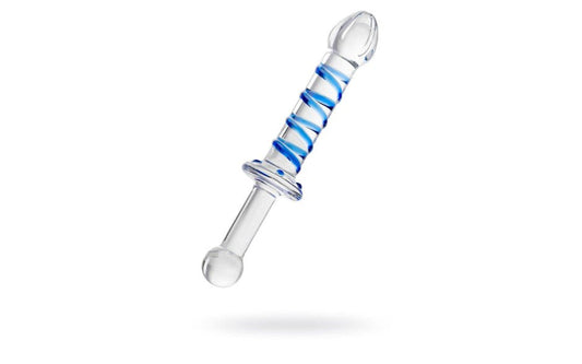 Sexus Glass Dildo Probe With Handle 23cm Clear