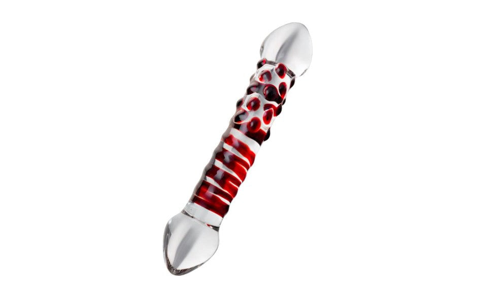 Sexus Red Delight Glass Dildo 19cm - Glass Sex Toys