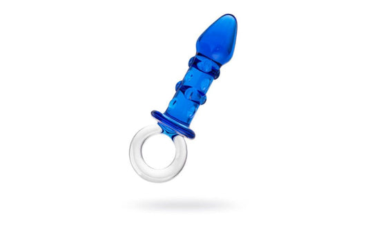 Sexus Glass Butt Plug 16cm Navy Blue