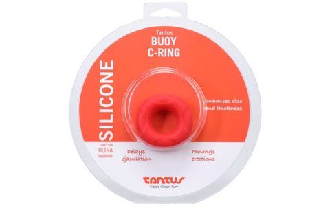 Buoy Medium Crimson Silicone Cock Ring by Tantus - Stretchy Cock Rings