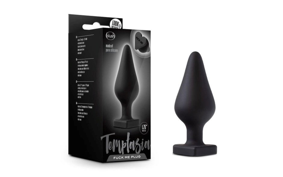 Temptasia Fuck Me Flexible Silicone Butt Plug Black - Butt Plugs