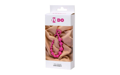 Sweety Long Pink 18.5cm Silicone Anal Chain by ToDo - Anal Beads and Balls