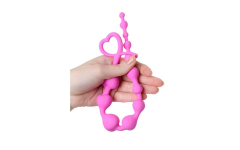 Sweety Long Pink 18.5cm Silicone Anal Chain by ToDo - Anal Beads and Balls