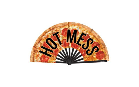 Hot Mess Large Folding Hand Fan by Wood Rocket - Party Gifts and Novelties