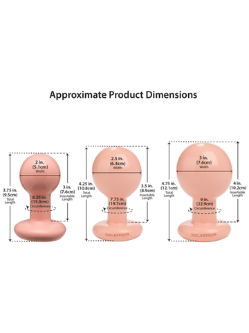 The Classic Round Butt Plug set Cream by Doc Johnson - Butt Plugs