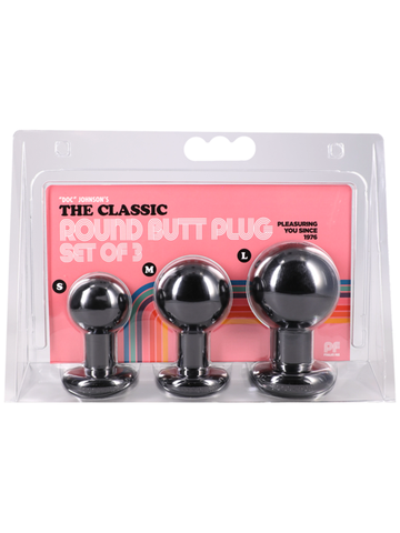 The Classic Round Butt Plug set Cream by Doc Johnson - Butt Plugs