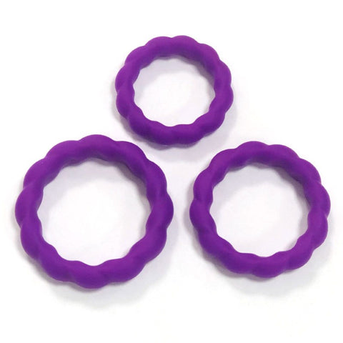 Delay Lock Ejaculation Mens Cock Ring Set by BDStyle - Stretchy Cock Rings