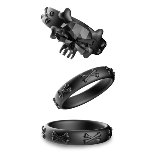 BDStyle Gothic Style Skeleton 3 Piece Cock Ring Set