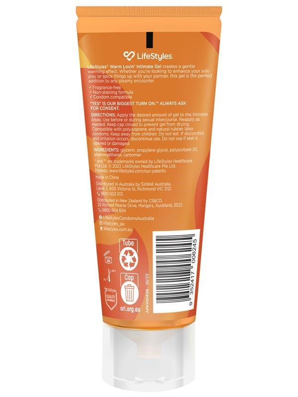 Warm Lovin Warming Intimate Gel by Ansell - Delay and Excite Sprays