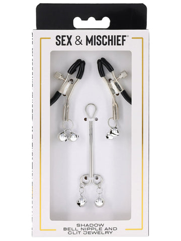 Sex and Mischief Shadow Bell Nipple and Clit Jewelry - Nipple and Clit Clamps
