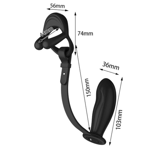 Silicone Vibrating Cock Ring with Prostate Vibrator - Vibrating Cock Rings