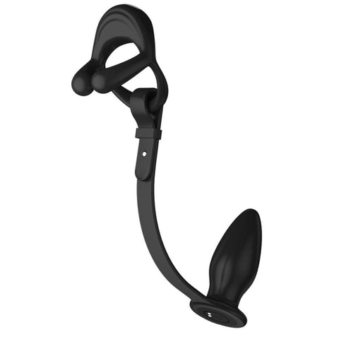 Silicone Vibrating Cock Ring with Anal Vibrator by BDStyle - Vibrating Cock Rings