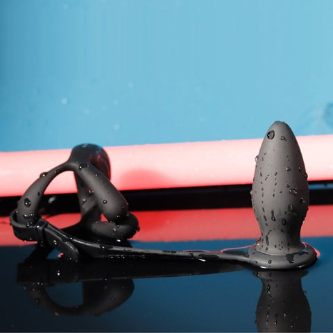 Silicone Vibrating Cock Ring with Anal Vibrator by BDStyle - Vibrating Cock Rings