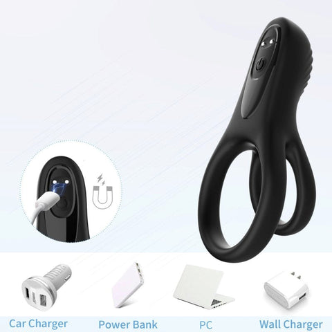 9 Functions Flexible Rooster Cock Ring by BDStyle - Vibrating Cock Rings