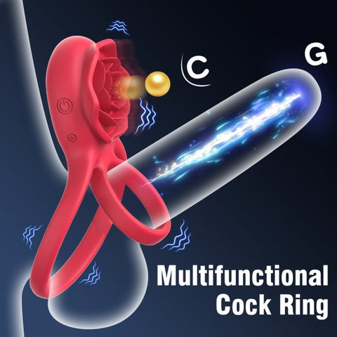 Petal Shaped 9 Functions Vibrating Penis Ring by BDStyle - Vibrating Cock Rings